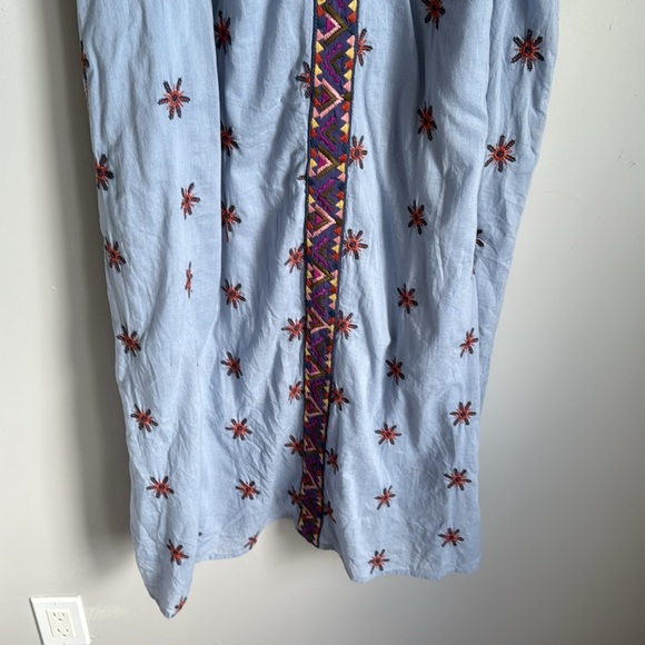 Sundance Blue Boho Wandering Soul Embroidered Midi Sleeveless Dress MP - Picture 4 of 12